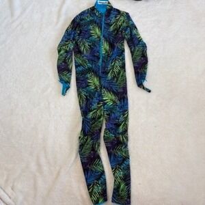 Racysuits "The June" 1 Piece racing Ski Suit Black Blue Women's Size S Stretch